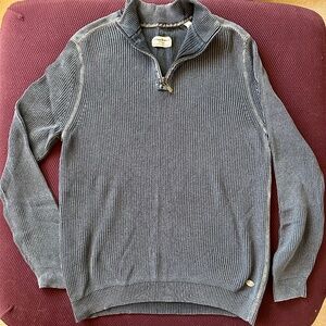 Men's Tommy Bahama Jeans Blue 1/4 Zip Sweater, Size M